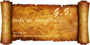 Gnámt István névjegykártya
